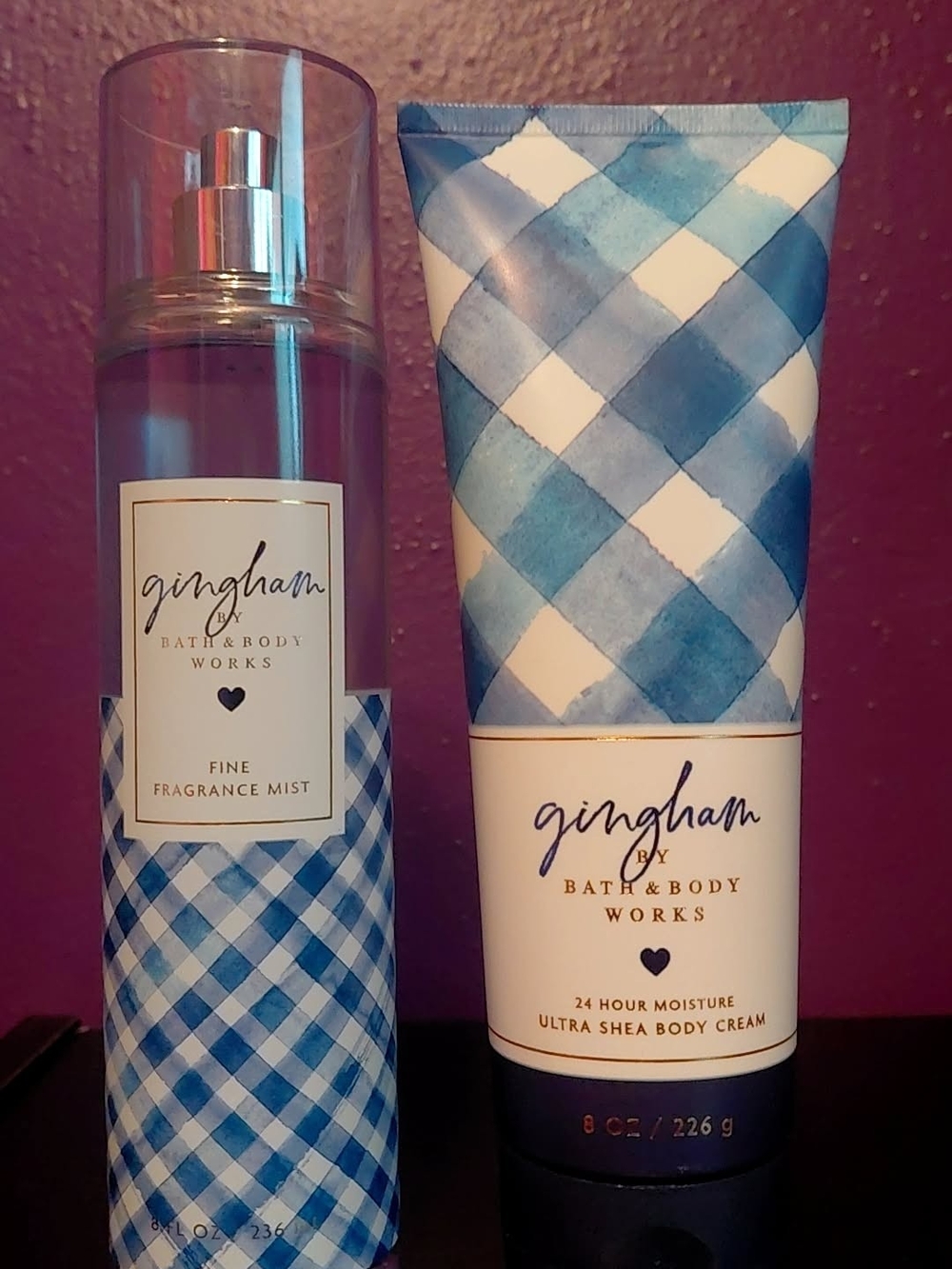 Bath & Body Works Gingham Blue Fragrance Mist & Body Cream Duo